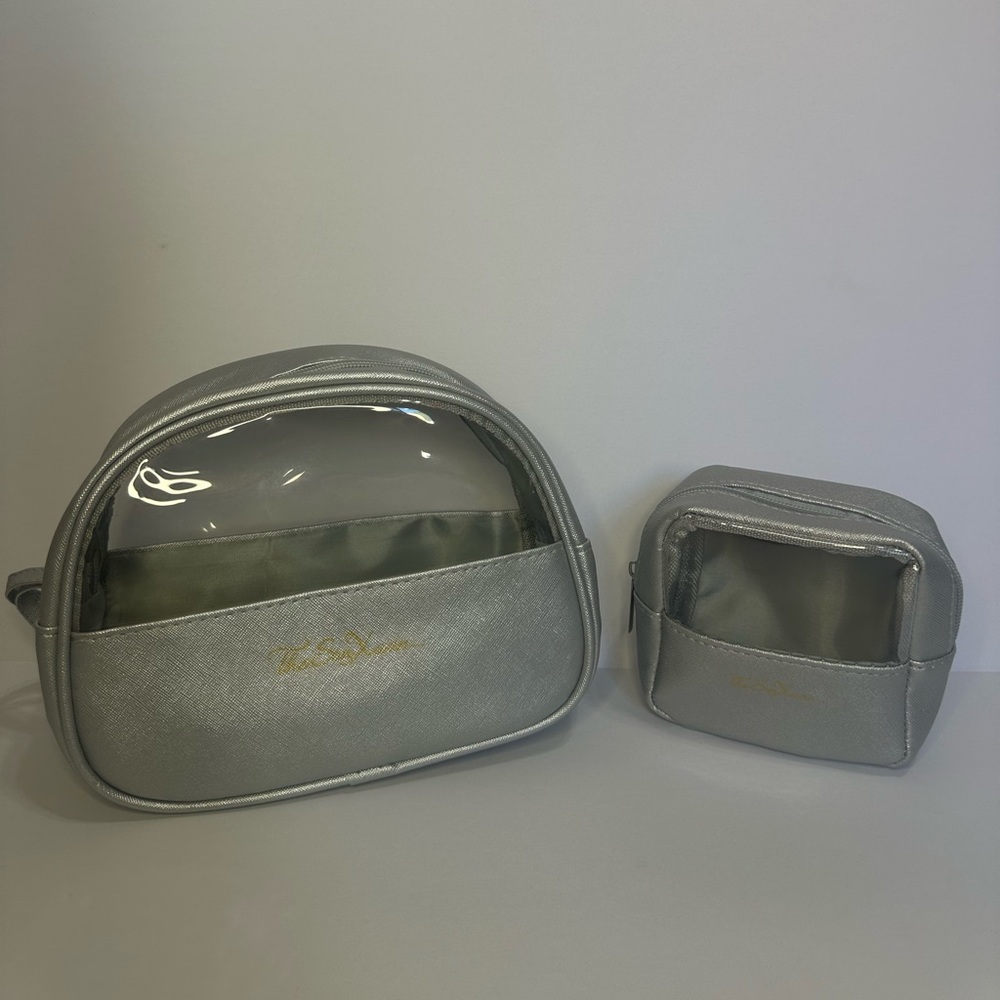 Silver Cosmetic Bag Set